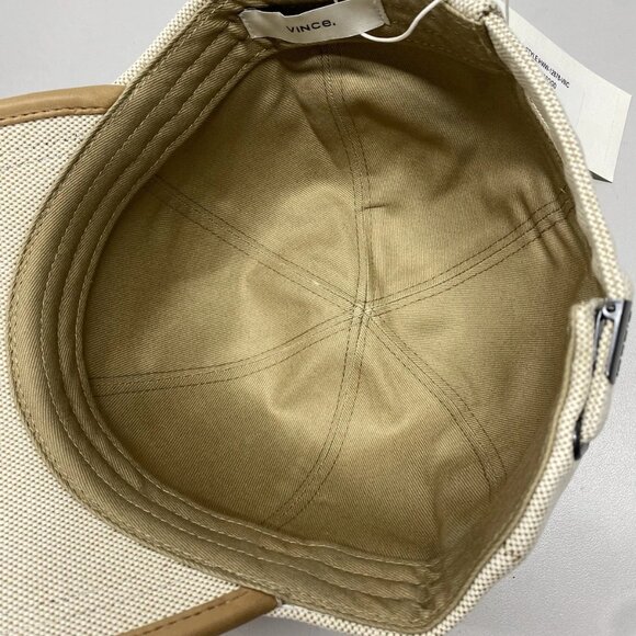 Vince Unisex Leather-Trim Baseball Cap – Beige - Picture 2 of 11